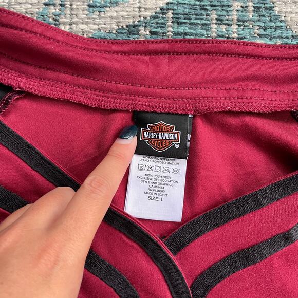 Harley-Davidson Stillwater OK Women's Short Sleeve Baseball Tee T-Shirt - Size L - Picture 4 of 8